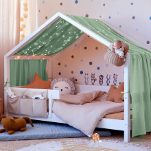 Vicloon Bed Canopy, Children Bed Canopy Nursery Decorations, House Bed Canopies Made of 100% Cotton Muslin Handmade, Decoration for Children's Room,