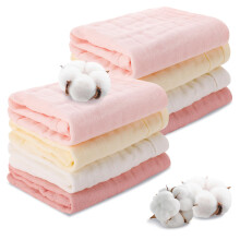 Zuimei 8 Pack Muslin Cloths For Baby Muslin Squares Face Cloths 3 Color