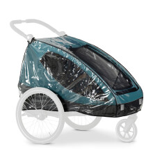 hauck Rain Cover for Dryk Duo & Dryk Duo Plus 2-in-1 Bike Trailer & Pushchair, Robust Waterproof Windproof, Good Ventilation, Foldable, with Touch Fa