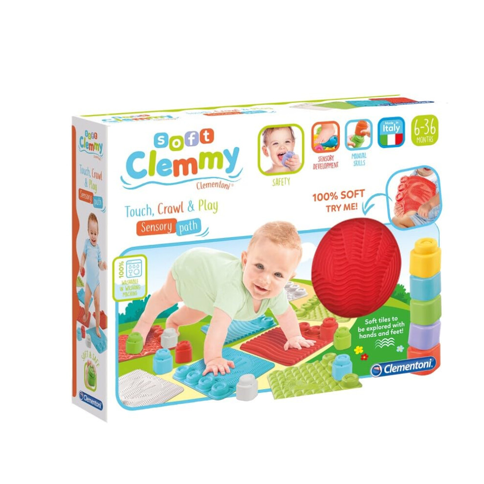 Clementoni - Soft Clemmy Touch, Crawl & Play Sensory Path: Safe & Fun Playmat For Crawling Babies & Toddlers, Develops Tactile Skills & Builds Imagina