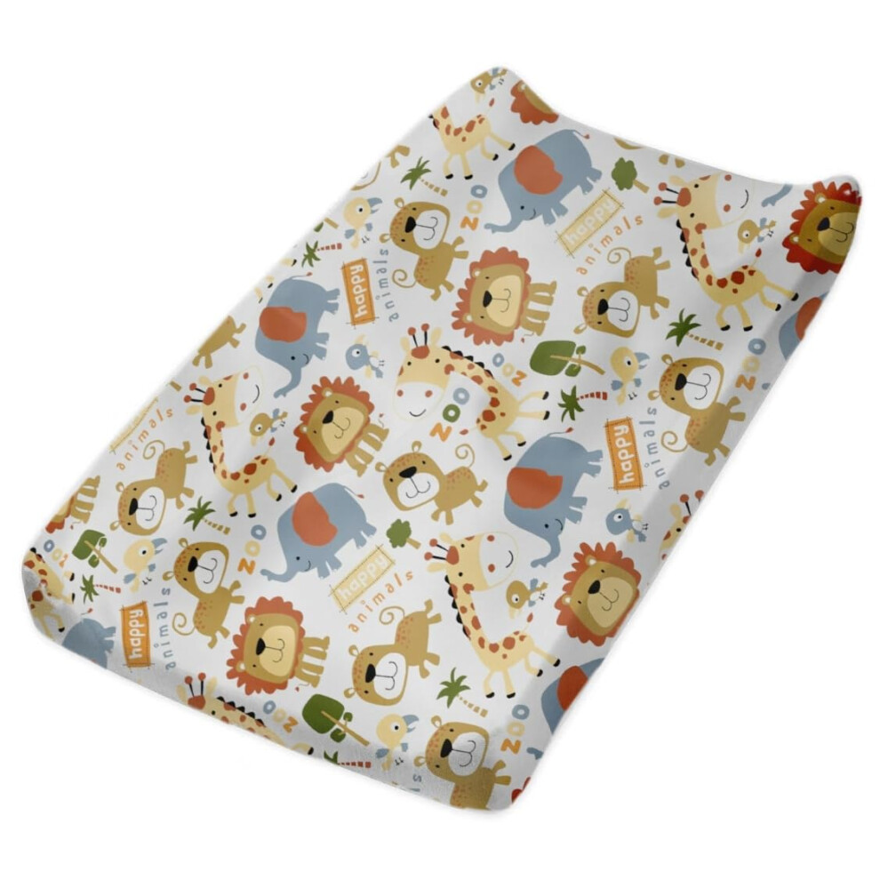 Baby Diaper Changing Pad Cover Elastic Cute Pattern Cradle Mattress Sheets Nursery Changing Mat Cover Breathable Changing Table Cover 32''X 17''（Cov Aisawate