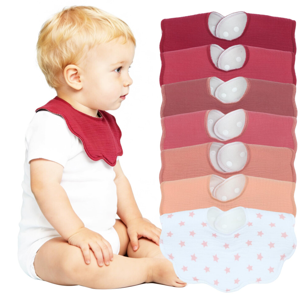 Benoxine Muslin Baby Bibs Soft And Absorbent Adjustable Baby Dribble Bandana Bib