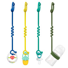 Silicone Toy Clips Baby – Adjustable Toy Straps and Baby Dummy Clip for Strollers, High Chairs, Cribs, Car Seats (4 Pcs)