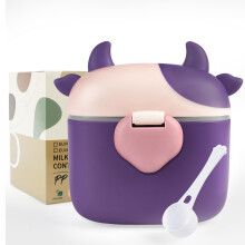 Aolso Milk Powder Dispenser Pot, Formula Dispenser, Milk Powder Container with Sealed Cover and Spoon, 230g Milk Powder (Purple)