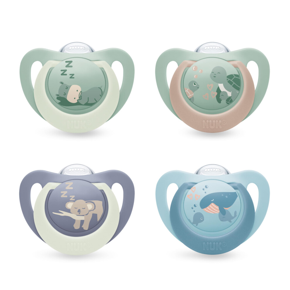 First Choice Baby Dummies | 6-18 Months | Orthodontic Soothers | Soothes 99% Of Babies** | | 4 Count Blue Nuk
