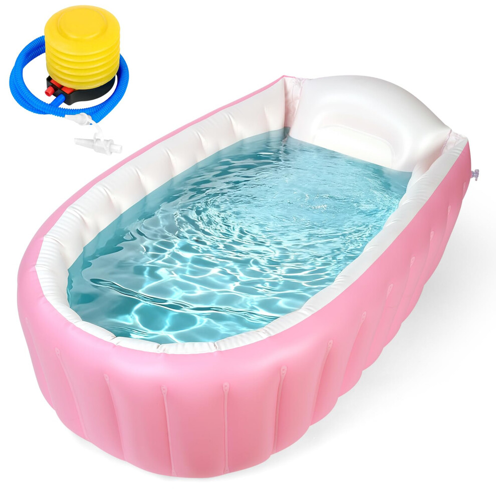 Auyao Inflatable Baby Bath Portable Toddler Bath Tub Infant Baby Bathtub With Air Pump Collapsible Non-Slip Infant Travel Tub For Baby Foldable Showe