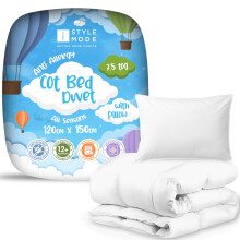 7.5 Tog Cot Bed Duvet and Pillow – Lightweight Soft Snug Nursery Quilt for Kids, Toddlers – Hypoallergenic, Anti Allergy & Machine Washable - 120c