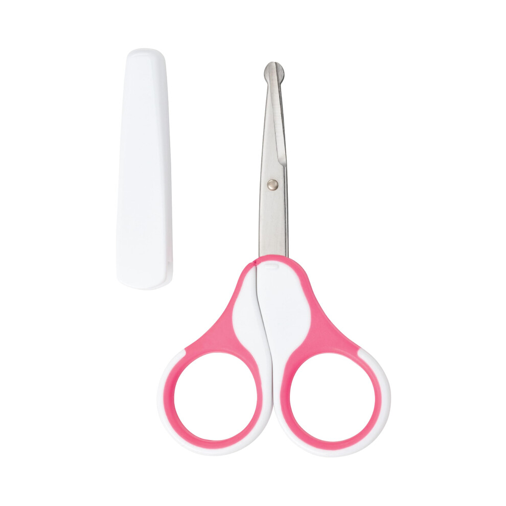 Baby-Nova Baby Scissors With Protective Cap Â Stainless Steel Nail Scissors With Rounded Tips For Safe Baby Nail Trimming Â Non Slip Handles For Pr