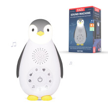 ZAZU Zoe The Penguin - On-The-Go Portable Baby Soother | 5 Calming Sounds | Toddler Sleep Aid Night Light | Wireless Speaker | White Noise Sound Mach