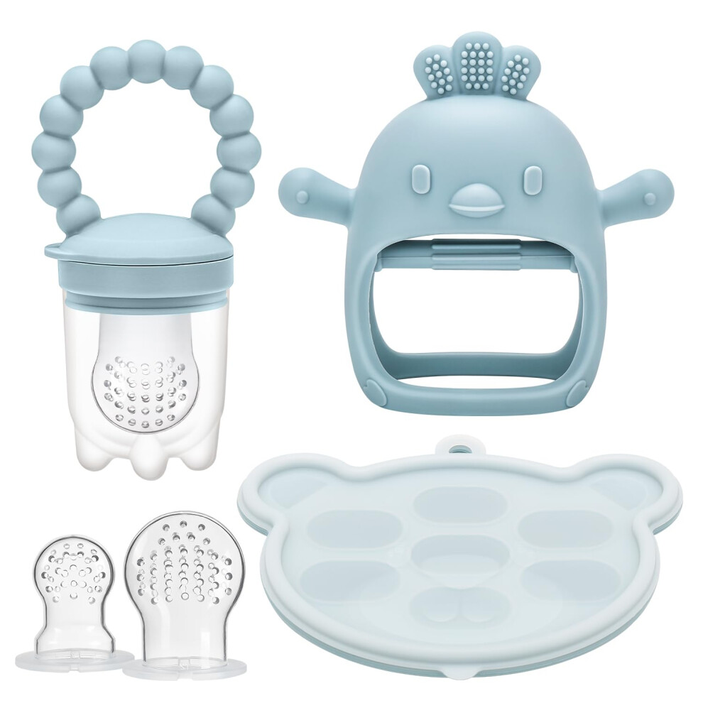 Cldy Baby Fruit Food Feeder & Breastmilk Popsicle Freezer Molds, Baby Food Dummy Feeder, Bpa Free Silicone Teether For Toddler Infant For 3 Month+ To