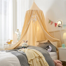 Surwin Bed Canopy for Girls Boys Kids Single Double Bed, Solid Color Round Dome Bed Canopy Mosquito Net Protection Canopy Play Tent Bedroom Nursery D