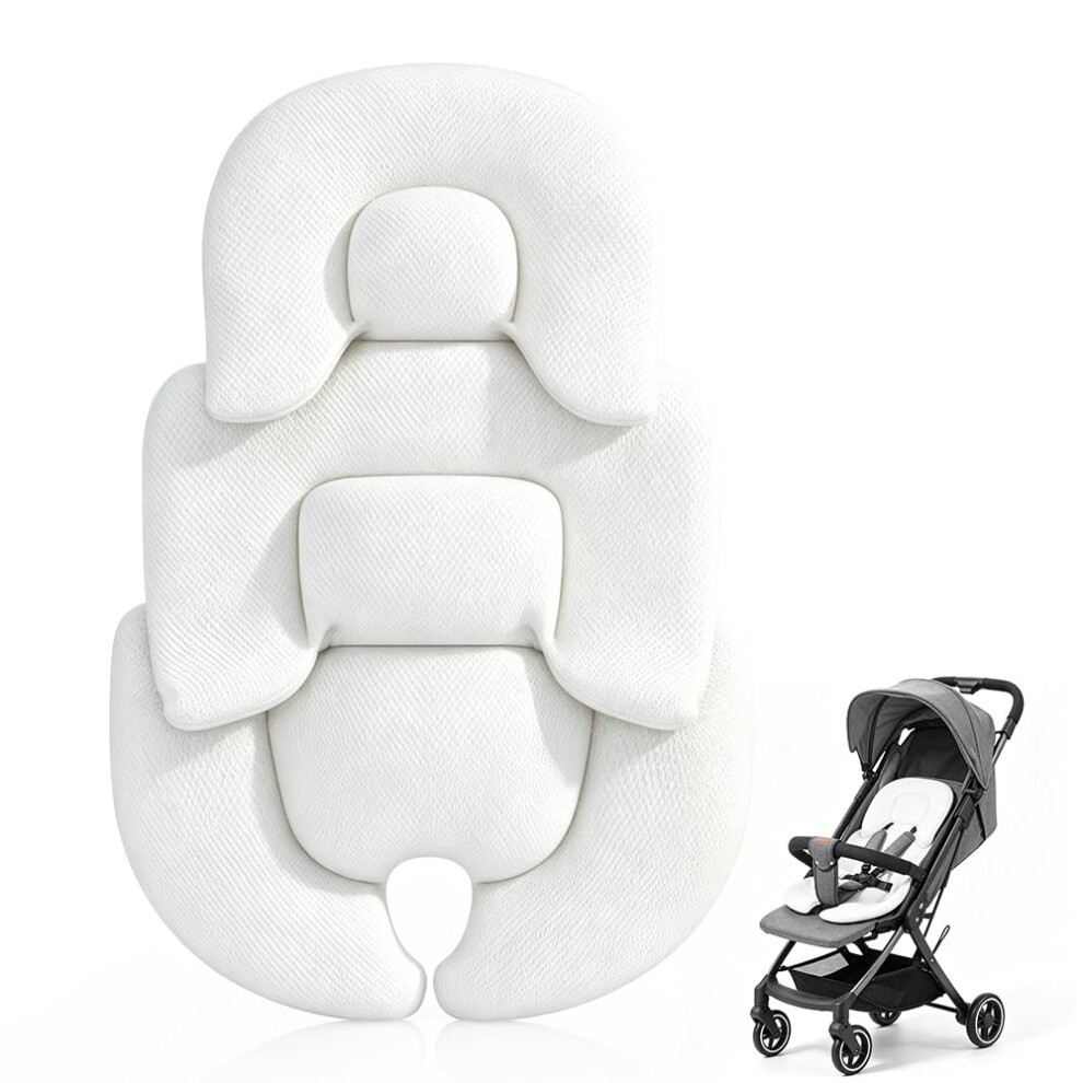 Sgzioo Baby Stroller Cushion, Baby Pram Liner, Pram Insert For Stroller, Car Seat Insert Infant, Universal Pushchair Seat Liner Infant, Breathable So