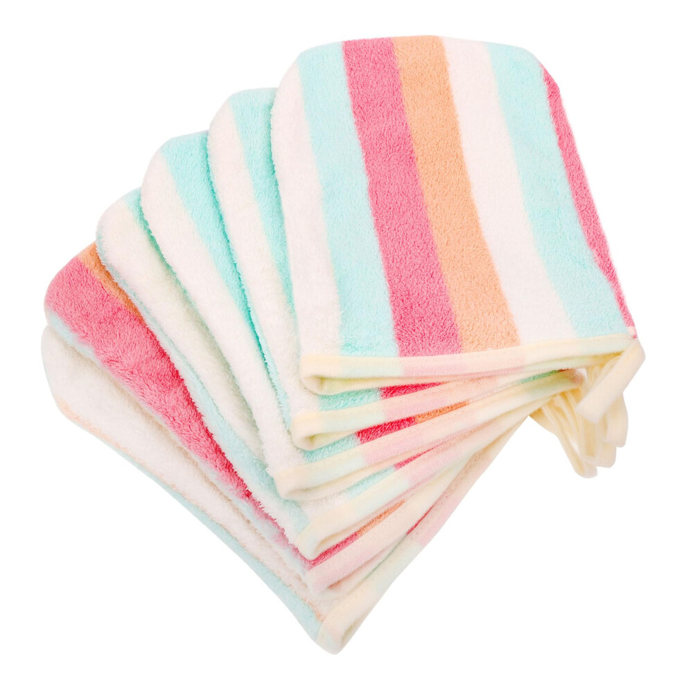 6 Pack Face Cloth Wash Mitt, Super Absorbent & Soft Face Body Fleece Microfibre Washcloths, Facial Mitts With Hanging Loop,21X15cm,Rain Coral Phogary