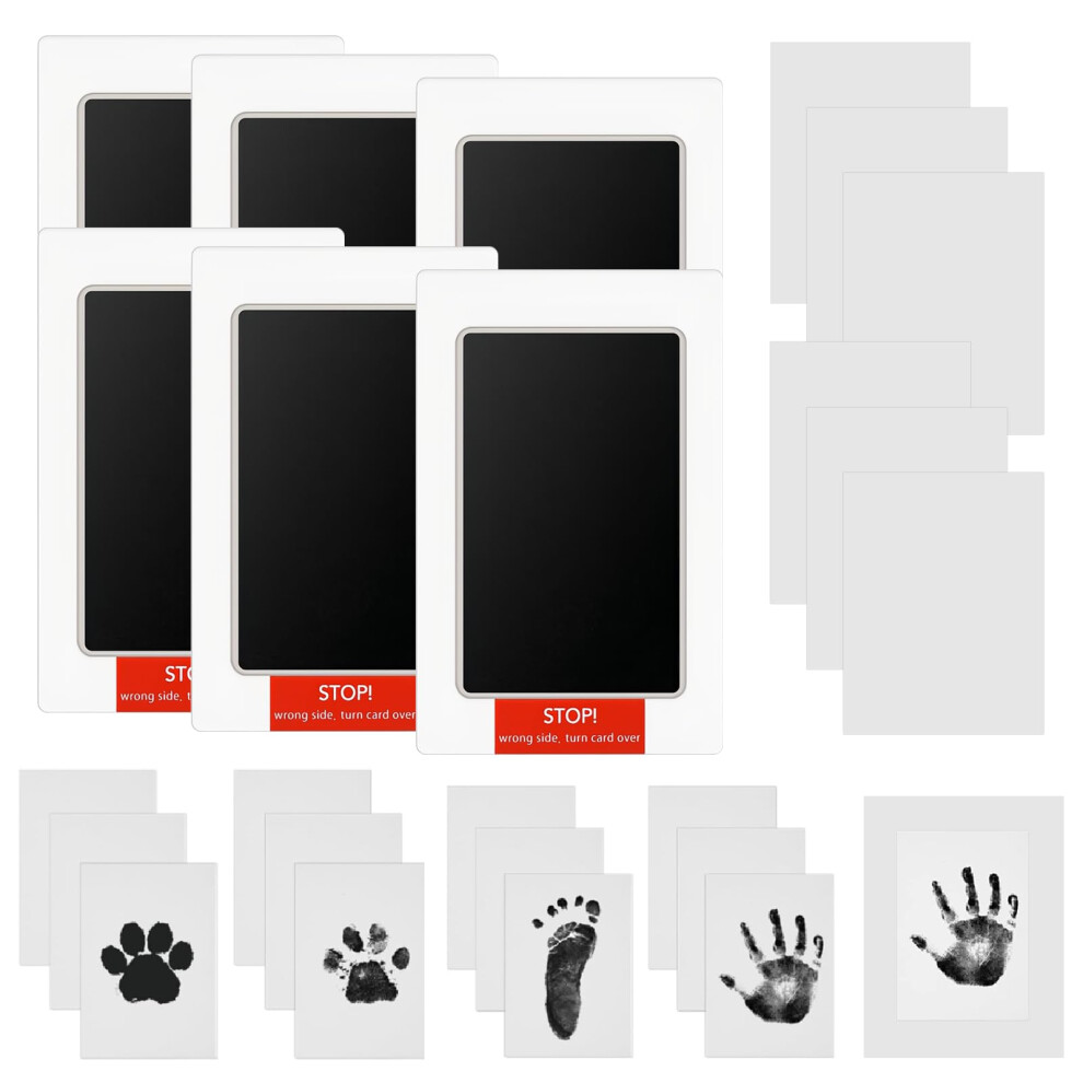 Inkless Baby Hand And Footprint Kit With 12 Imprint Cards 6 Baby Ink Pads For Hands And Feet Paw Print Ink Pad For Dog Cat Non Toxic Inkless P Zocone