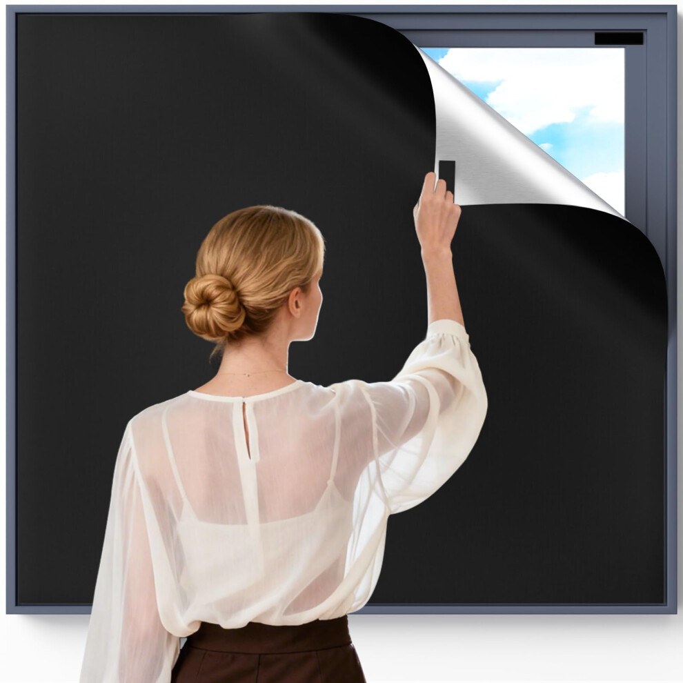 Rchyfeed Blackout Blinds, Window For Bedroom Traceless Removable, 145X200cm Portable Blackout Blinds Stick On Window | Cutting Any Size Shape For Nurs