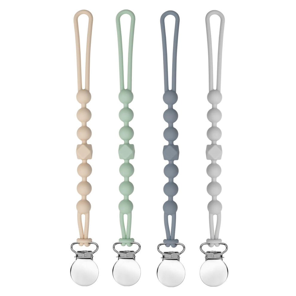 Bouesa Dummy Clips For Girls, Baby Dummy Clip Boys, Pacifier Silicone Clips With One Piece, Keep Pacifier Clean, Soother Pacifier Chains, Dummy Holde