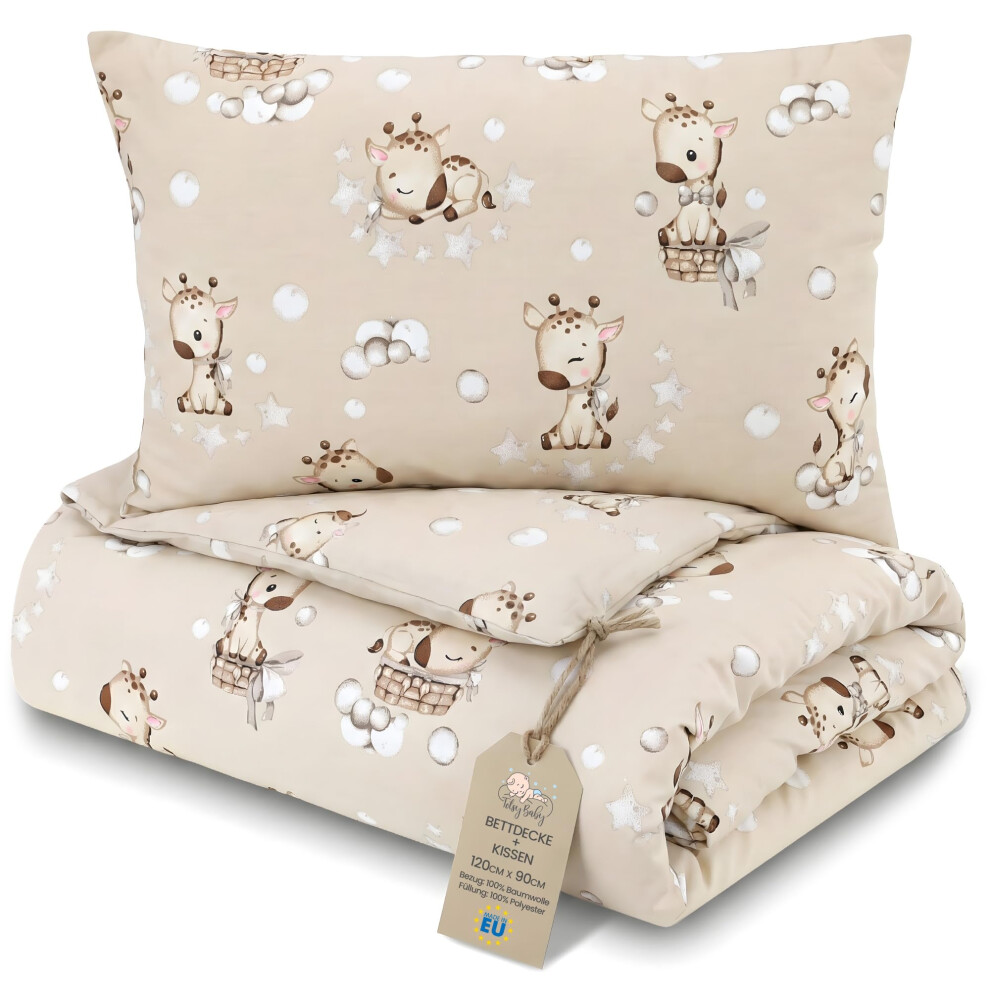 Totsy Baby Toddler Duvet Pillow Set 90X120 Cm Quilt 40X60cm Cushion - Coton Lightweight Breathable Bedding Insert For Cot Nursery Travel Cots Bed Ins
