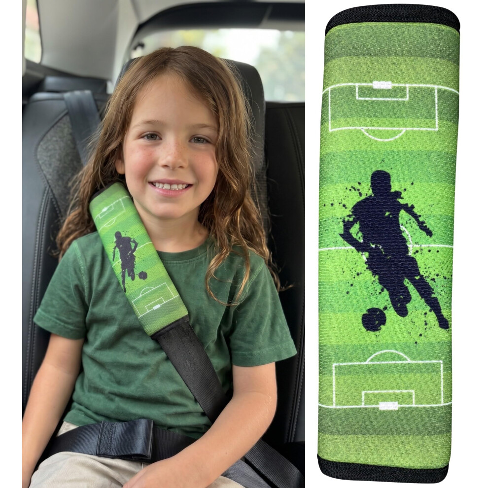 Heckbo 1X Kids Car Seat Belt Pads Seat Belt Protectors - Football - Seat Belt Pads For Kids And Babies- Ideal For Any Seat Belt Car Booster Seat Kids
