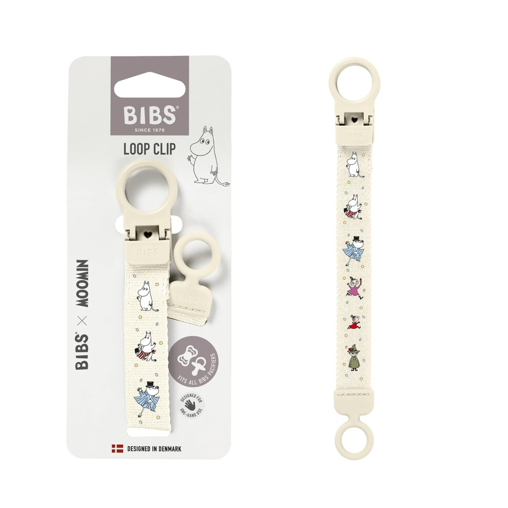X Moomins Loop Pacifier Clip - Sleek, Secure One-Handed Operation, Fits All And Most Brands, Machine Washable, Slim Profile For Comfort, Ag Bibs