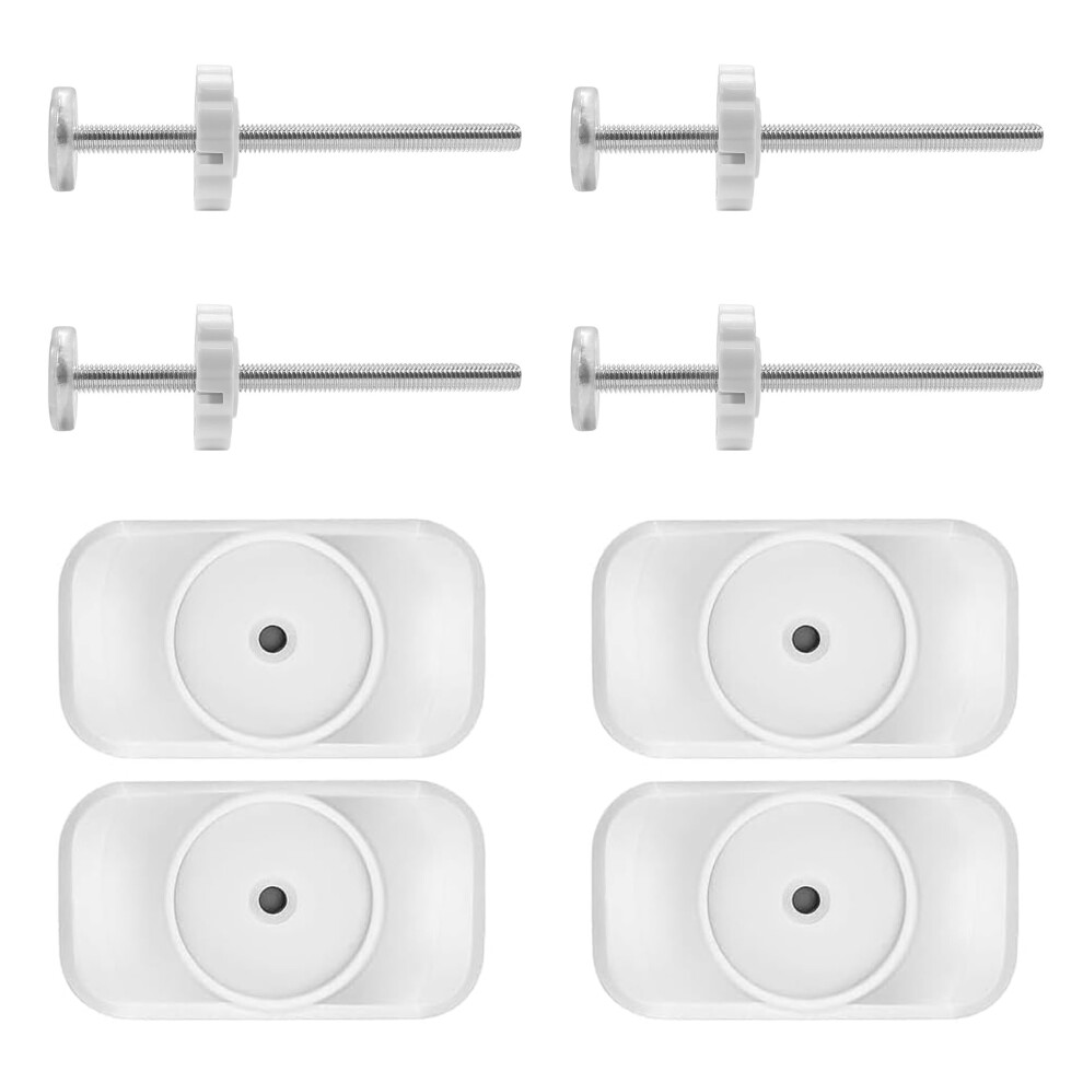 Puedno 8Pcs Baby Gate Extension Rods Kit, 4 Dog Gate Wall Protector With 4 Pet Stair Gate M8 Screws, Toddler Gates Threaded Spindle Rods For Protecting Ba