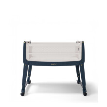 SnuzPod Studio Next to Me Crib, Baby Bed with Zip-Down Wall and 6 Height Settings, Includes Breathable Mattress and Wheels for Newborn (0-6 months),