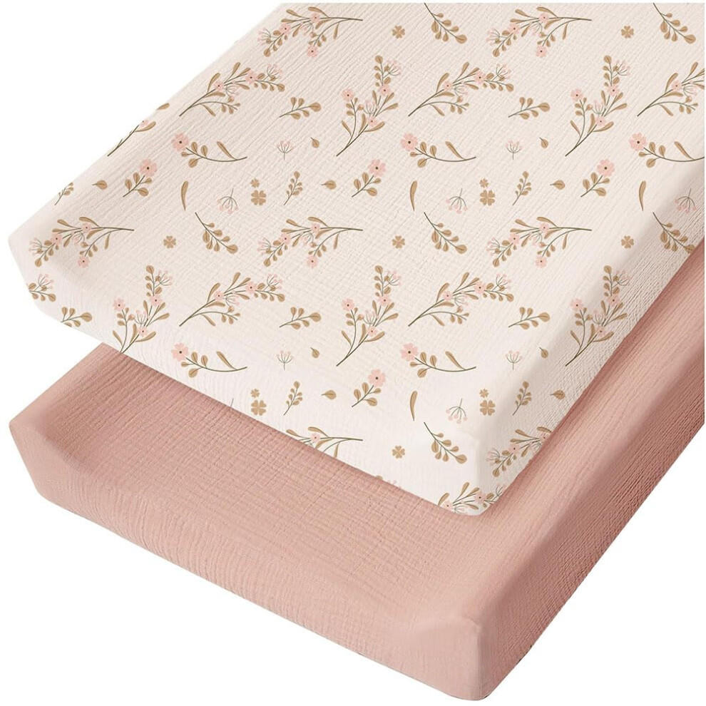 2 Packs Muslin Changing Pad Covers Baby Diaper Changing Pad Covers Elastic Cute Super Soft Breathable Tailored Snug Fit Single Baby Diaper Soft Chang Oaygat