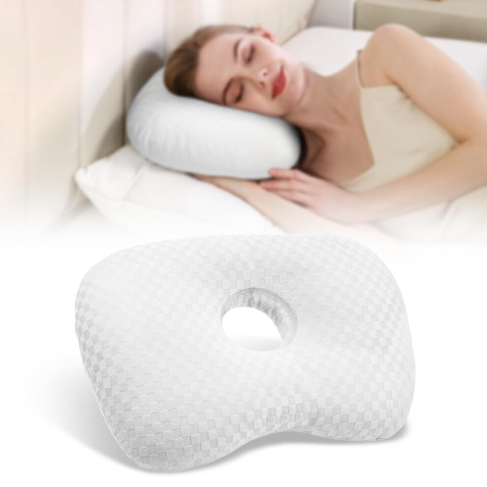Babyezz Ear Piercing Pillow With An Ear Hole For Cnh And Ear Pain Ear Inflammation Pressure Sores For Side Sleepers, Washable And Adjustable Polyeste