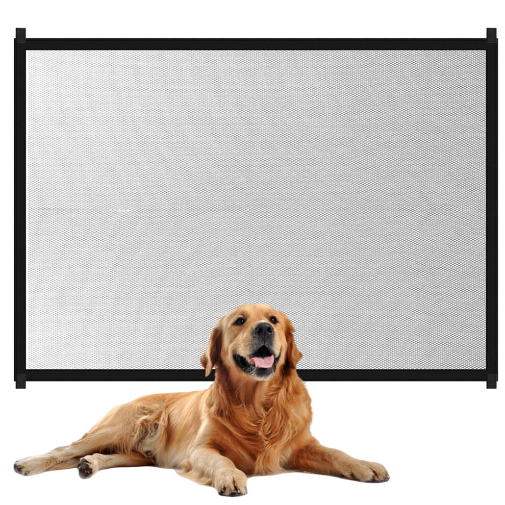 Ytpafk Baby Gates For Dogs, Retractable Stair Gate For Dogs, Pet Gate With Durable Mesh And Hook Design, 43.3X28.3in Safety Barrier For Stairs And Doorways,