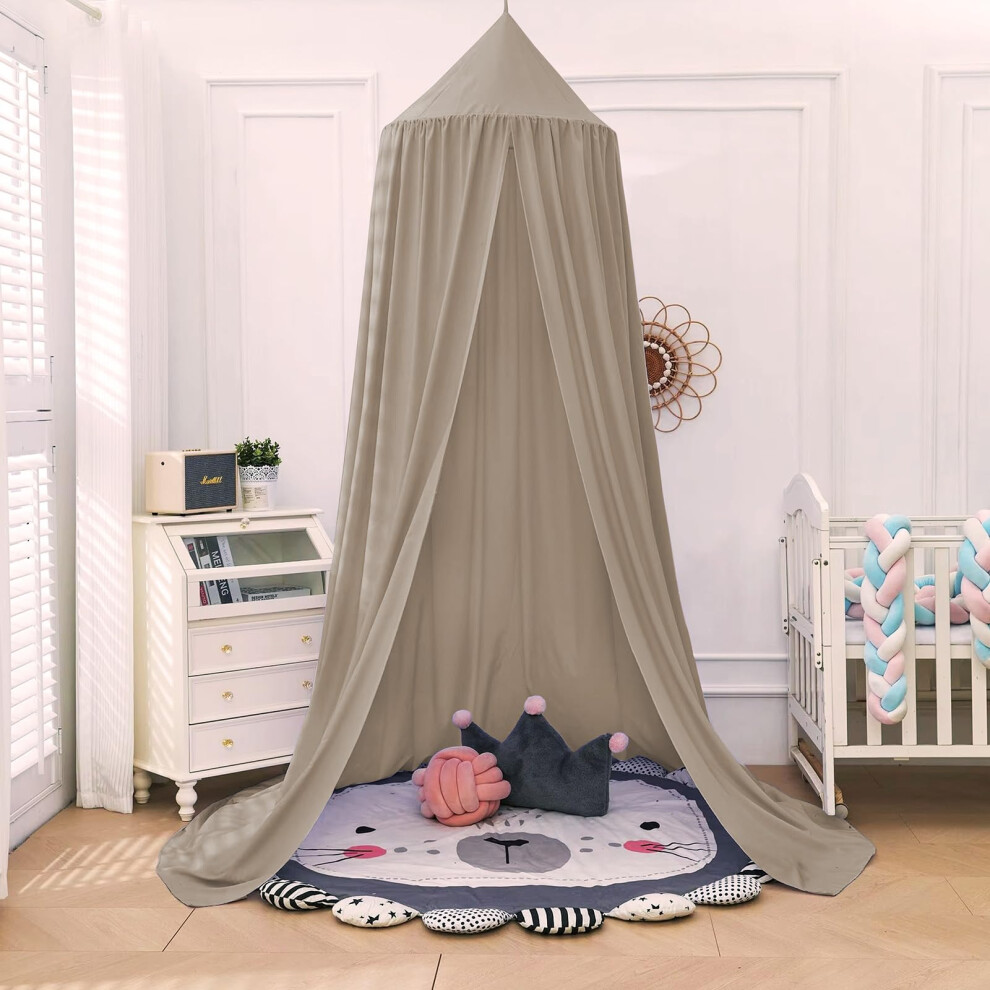 Aolso Kids Bed Canopy For Girls And Boys,Canopy Bed Curtains With Round Dome,Nursery Curtains For Kids Beds,Princess Beds,Baby Room,Reading Corner-Co