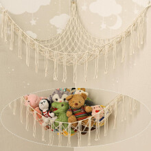 Teddy Hammock, Toy Storage for Stuffed Animals, Kids Bedroom Accessories, Preppy Room Decor, Nursery Decor, Soft Toy Storage Net, White