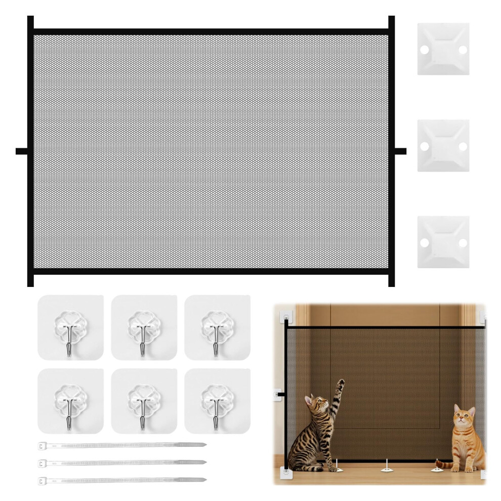 Nretluo Stair Gates For Dogs, 110 X 72 Cm Safety Retractable Stair Gate, Portable Retractable No Drilling Pet Stairs Gates For Doorway/Bedroom/Kitchen