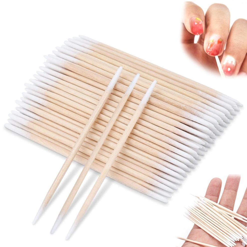 Tuserxln 210 Count Cotton Pointed Double Swab, 7Cm Cotton Swab Wooden Stick, Used For Eyebrow Tattoo, Beauty, Makeup, Colored Nail Stitching, Special For Remo