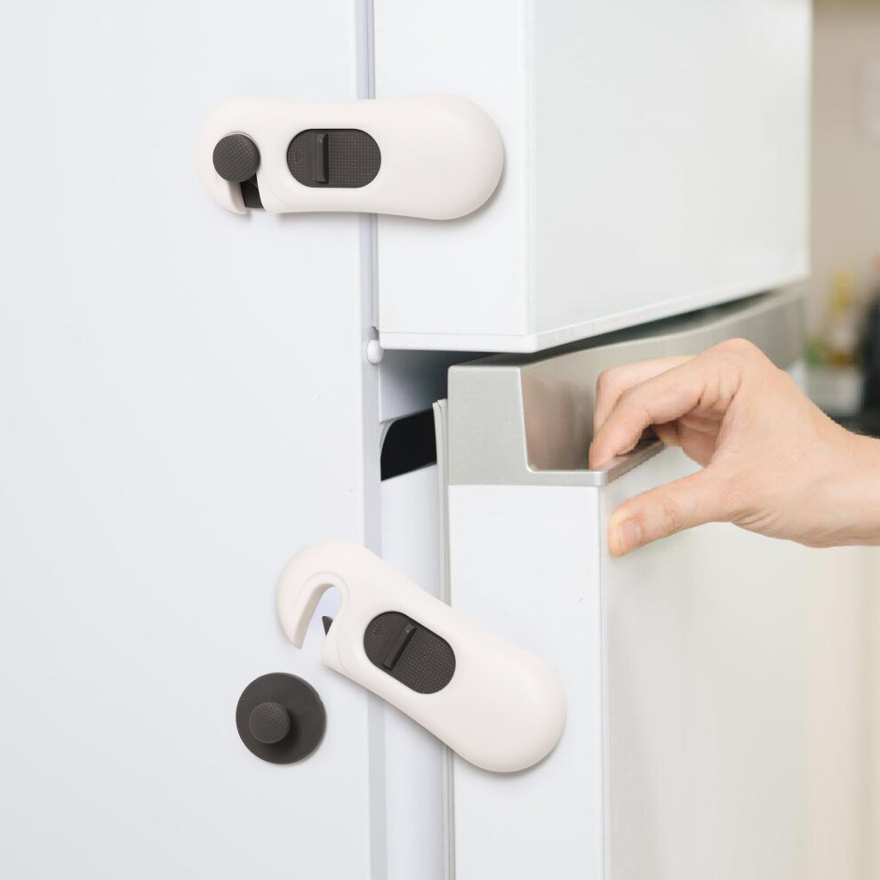 Airydar 5 Pack Fridge Locks, Child Safety Cupboard Locks, No Tools Or Drilling Needed, Baby Safety Locks For Kitchen Cabinets, Freezer, Wardrobes, Re 5004810278449