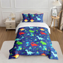 CINYE Blue Dinosaur Coverless Duvet Single,Coverless Duvet For Kids, Quilt Singl