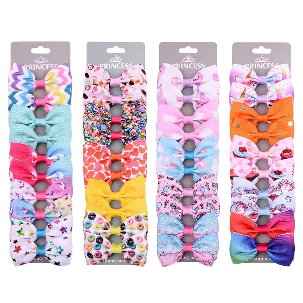 Jollybows 40Pcs 2.5" Baby Girls Hair Bows Alligator Clips Grosgrain Ribbon Hair Barrettes
