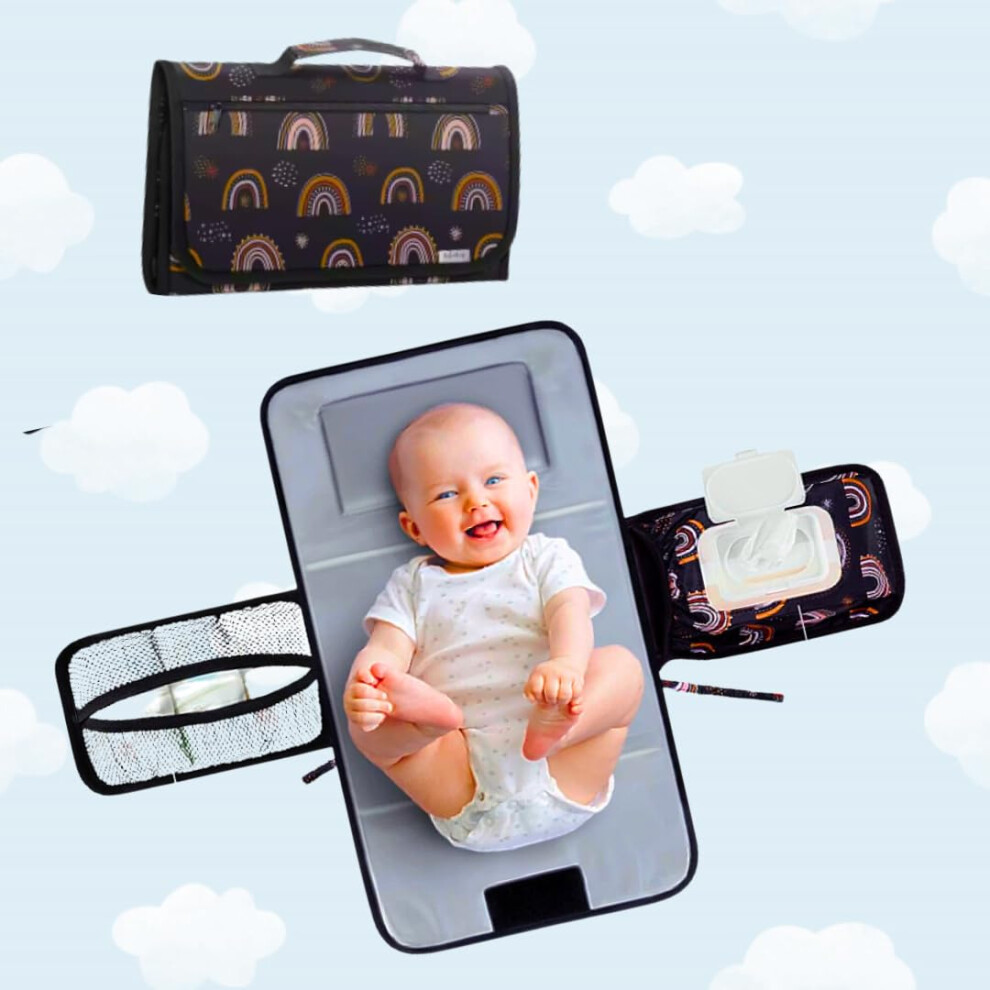 Nextfit Portable Baby Changing Mat With Head Cushion – Foldable Waterproof Travel Changing Pad For Newborn & Toddler, Compact Nappy Change Mat Nextfit Baby