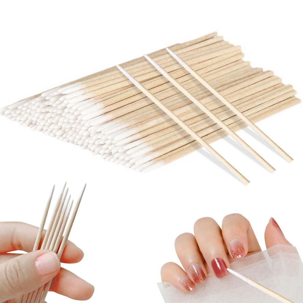 Tweozek 400Pcs Cotton Swabs, Cotton Buds Pointed Tip, Pointed Cotton Buds, Bamboo Cotton Buds, Wooden Handle Small Pointed Tip Head Cotton Head Applicator Fo