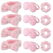 12Pcs Sleepover Party Supplies for Girls, Slumber Party Essentials, Kit with Headbands and Scrunchies, Sleepover Set for Spa and Sleepover Activities