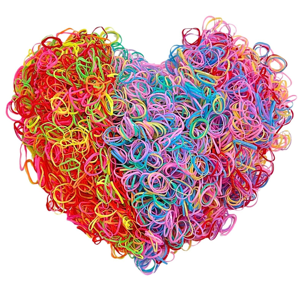 Keyri 3000 Pcs Mini Rubber Bands Braids Ponytail Hair For Kids Tiny For Girl Multicolored Small Elastic Hair Rubber Bands Soft Ties Bands For Kids Ha