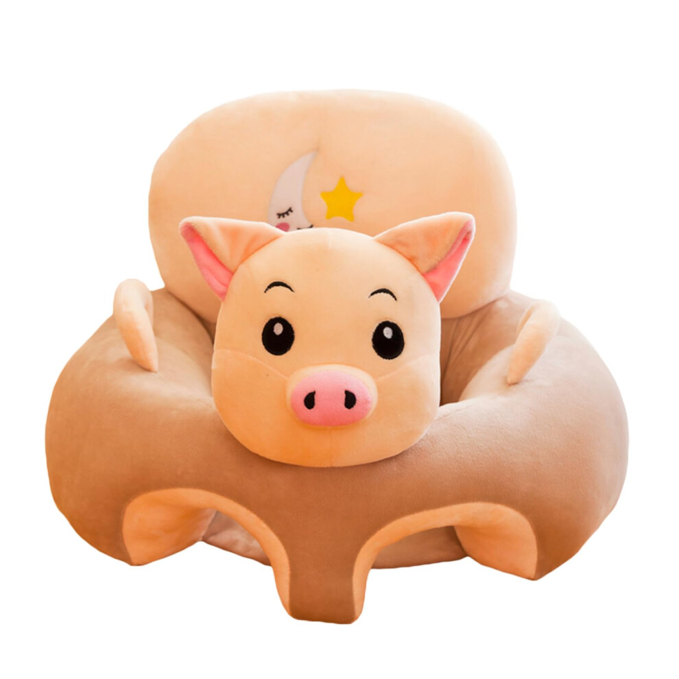 Baby Floor Seat Learn To Sit Lounger Cover Cute Plush Baby Learning Sitting Chair Cover For Infants Toddler (Piglet, 40Cm*55Cm*55Cm) Gliswaieuznd