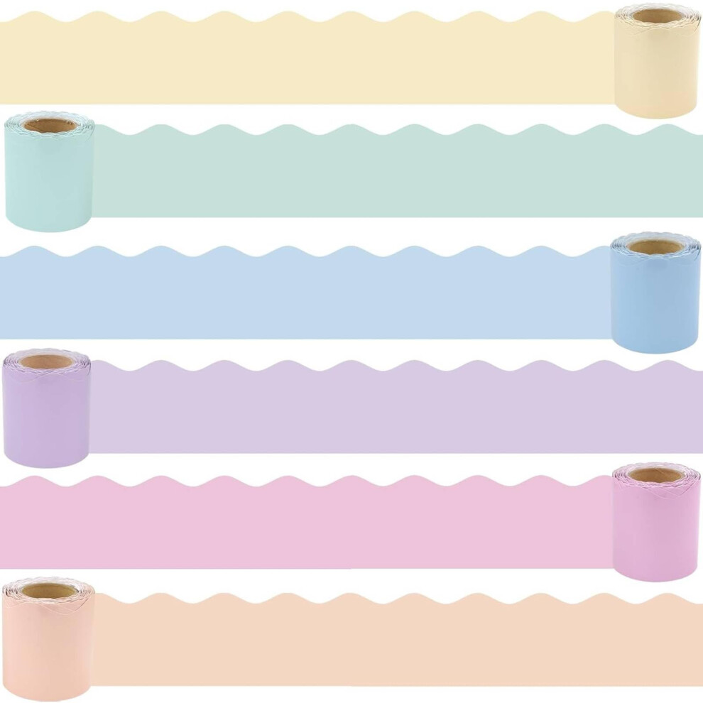 216Ft Bulletin Board Borders, 6 Rolls Pastel Classroom Display Borders Waterproof Scalloped Border Trim For School Home Chalkboard Wall Door D Kockuu