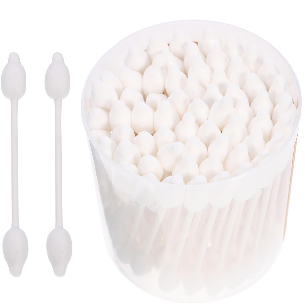 Beavorty Baby Cotton Buds [56 Pack], Organic Bamboo Swabs With Safety Double Tips, Plastic-Free & Biodegradable Eco Sticks For Newborn Ear, Nose And