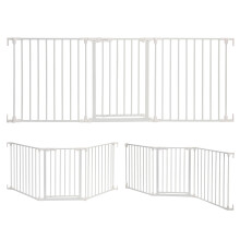 Dreambaby Discovery Metal Baby Gate - 1.95m Extra Wide 3 Panel Walk Through Door for Angled Openings, Configurable for Stairs and Hallways, 74cm High