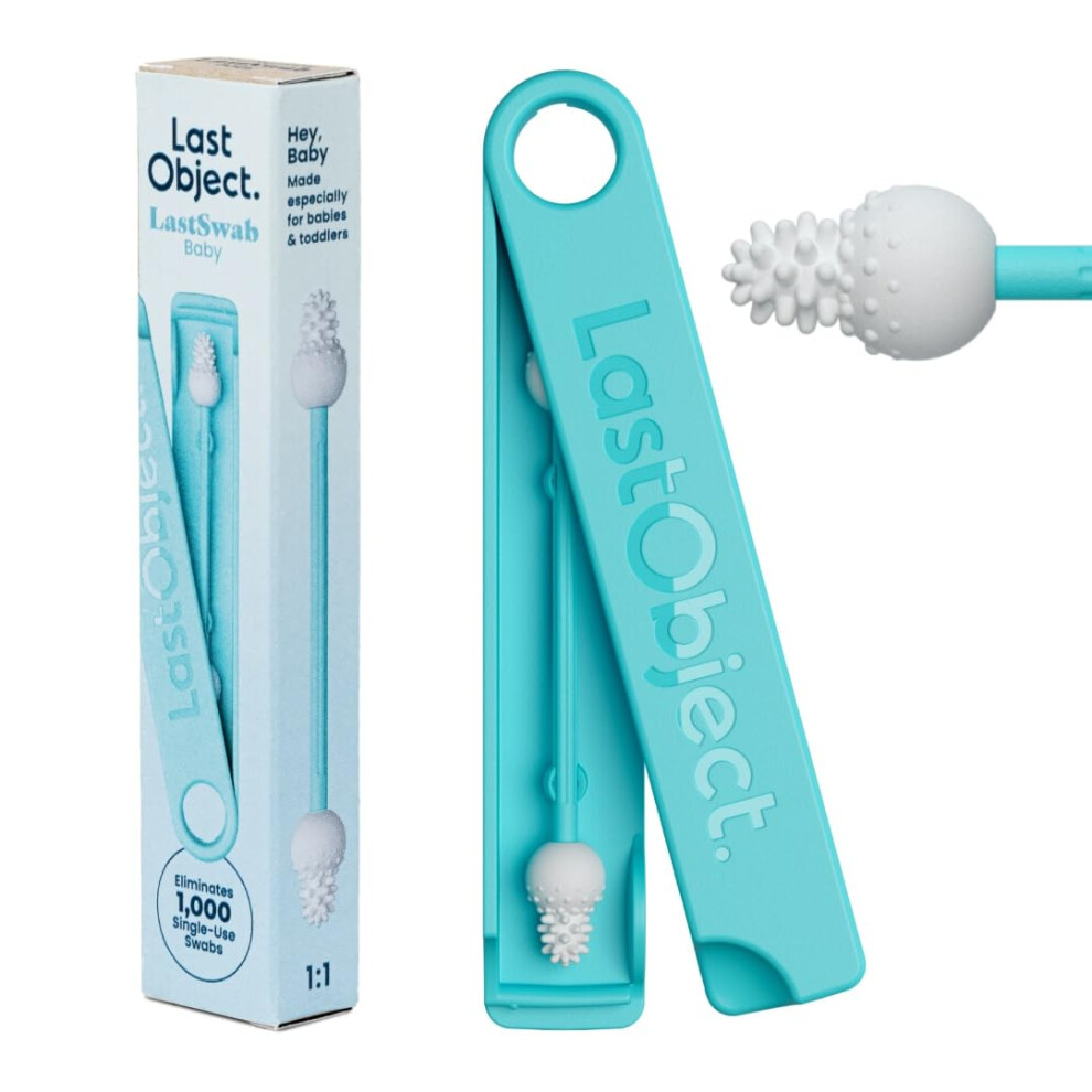 Lastswab Baby Reusable Silicone Safety Cotton Buds - Gentle Ear & Nose Cleaner For Newborns & Infants - Washable, Bpa-Free, Zero Waste, Travel Case