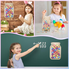 JIANTA Reward Jar for Children, Magnetic Reward Jar for Good Behaviour, Wooden Reward Chart with Tokens, Incentive Jar for Students (30 Stars + Stick