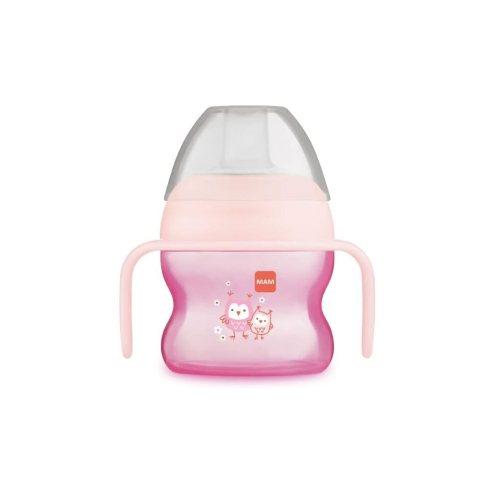 Mam Starter Cup With Non-Slip Handles And Spout, 4+ Months, 150 Ml, Pink