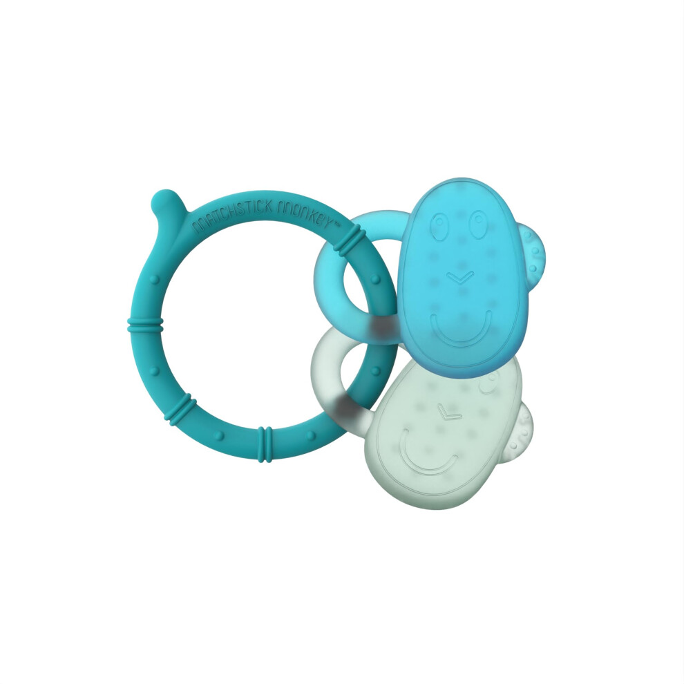 Matchstick Monkey Cooling Teether - Blue & Mint Green