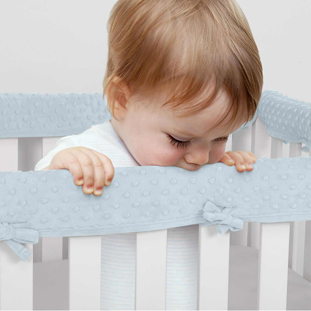 Eastern Corridor-Eu 3Pcs Baby Crib Rail Cover Protector Set - Cot Rail Protectors Safe Teething Guard Wrap For Standard Crib - 128X18 Cm/68X18 Cm Cot