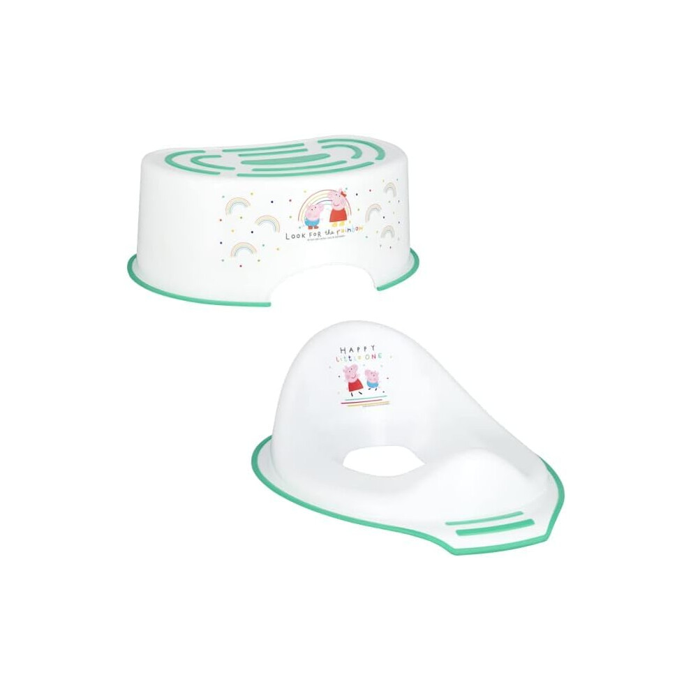 Toilet Training Bundle - George Training Seat And Step Stool Bundle To Get Started Potty Training Green Peppa Pig