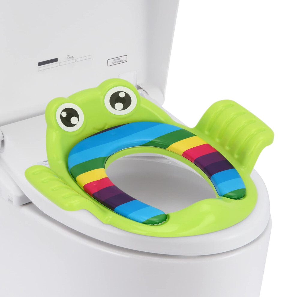 Potty Training Toilet Seat 38X35cm Kids Non-Slip Splash Resistant Comfortable Toilet Trainer With Handles And Backrest Portable Toddler Toil Trintion